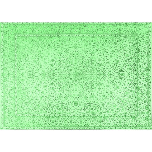 Ahgly Company Indoor Rectangle Persian Emerald Green Traditional Area Rugs, 5' x 7'