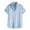 Light Blue, variant on Awdenio Mens Casual Fashion Stripe Printing Turn-down Collar Short Sleeve Breathable Shirt Blouse Tops Casual Summer T-shirt For Everyday Wear And Vacation Destinations