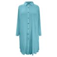 thumbnail image 4 of Boho Dress for Women, T Shirt Dress Women Knee Length 3/4 Sleeve Long Shirt Dress Blouse Mini Dress Casual Solid V Neck Tunic Top, 4 of 5