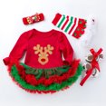 thumbnail image 1 of Robe de Princesse pour Bébés Filles 1-2e Anniversaire Tenue de Mariage Noël Fête Robe Serre-Tête Collants Ensemble de Chaussures, 1 of 5