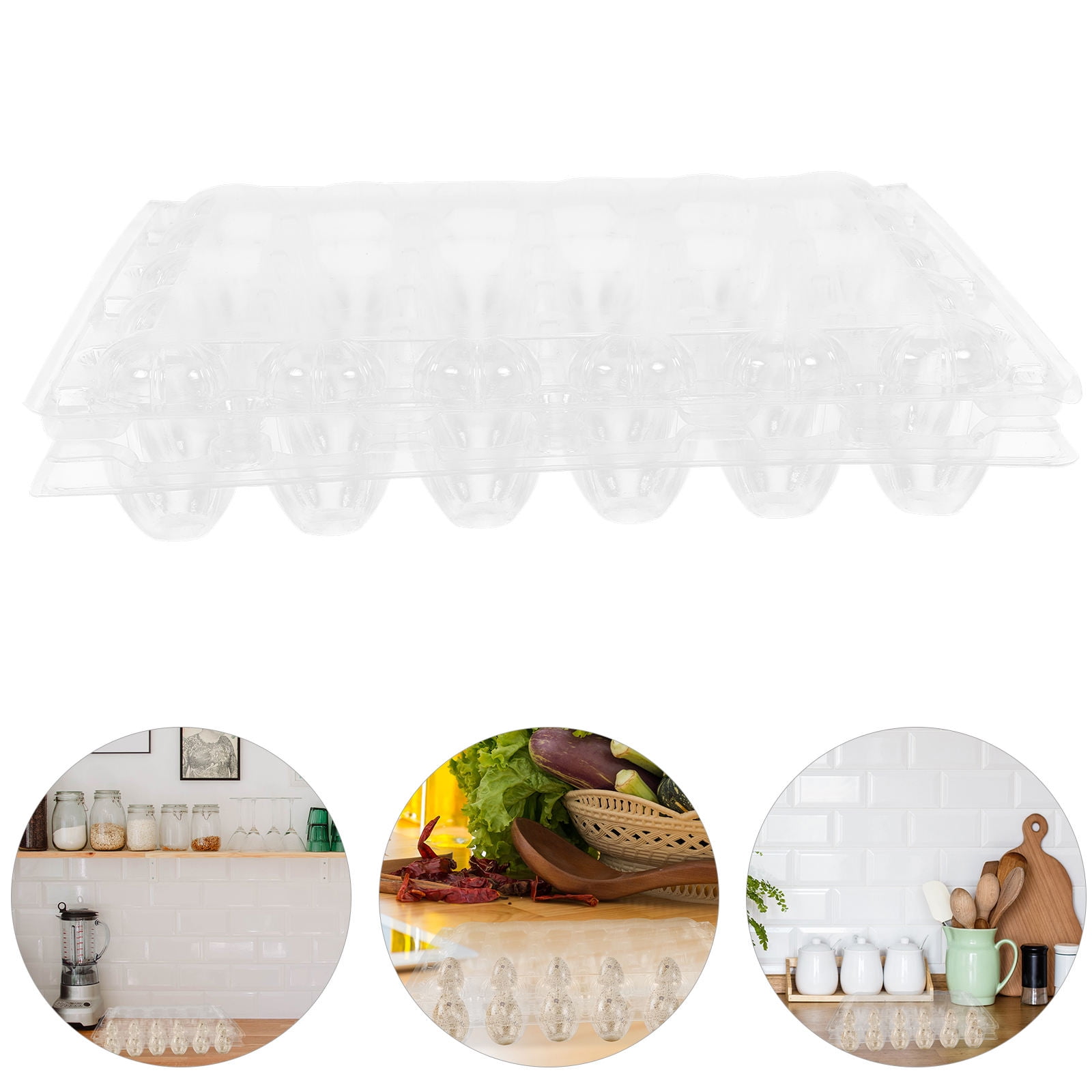 UPKOCH Clear Quail Egg Holder 25Pcs Reusable Plastic Trays With Lid For Kitchen Use And Travel