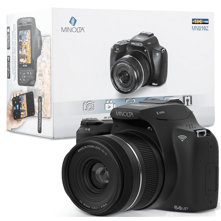 Minolta, Bridge Camera, 64 MP, 4K Video, 10x Optical Zoom