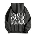 thumbnail image 5 of Faith Over Fear Hoodies for Men 2025 Long Sleeve Christian Hooded Sweatshirt with Pockets Pullover Hoody Mens Hoodies, 5 of 6