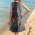thumbnail image 4 of DailyTrove Women's Sleeveless Striped Midi Dress, Textured Fabric, Beach & Casual Wear, Relaxed Fit, 4 of 6