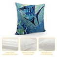 thumbnail image 4 of Qinduosi Summer Blue Ocean Theme Nautical Sea Vintage Style Decorative Inch Pillows Covers Linen Throw Pillow Covers Set of ,Home Decor Patio Cushion Cover, 4 of 5