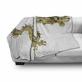 thumbnail image 3 of Dragon Soft Flannel Fleece Throw Blanket, Zodiac Large Claws Power Chinese Astrology Legendary Theme Illustration, Cozy Plush for Indoor and Outdoor Use, 60" x 80", Yellow White, by Ambesonne, 3 of 6