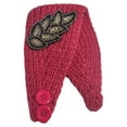 thumbnail image 1 of Crochet Headbands Winter Leaves Pattern with Hairband with Buttons. Rhinestones Elastic Head Protector Wide Warm Chunky Hair Accessories for Girls Peach, 1 of 8