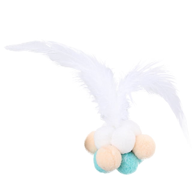 Cat Feather Ball Bell Interactive Exercising Cat Teaser Ball Kitten Feather Toy