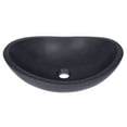 thumbnail image 2 of Stone Canoe Sink - Honed Black Lava Stone, 2 of 8