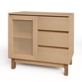 thumbnail image 7 of Yiwa Rattan Buffet Sideboard Cabinet with 3 Drawers and Shelf for Entryway, Living Room, Office, Natural, 7 of 7