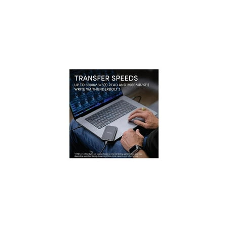 SanDisk Professional - PRO-G40 SSD 2TB External Thunderbolt 3 and USB-C NVMe Portable SSD - Black