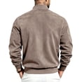 thumbnail image 5 of Men's Faux Suede Bomber Jacket Full Zip Ribbed Collar Side Pockets Casual Fall Outerwear, 5 of 8