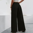 thumbnail image 4 of Olyvenn Women's Wide Leg Palazzo Pants High Elastic Waist Casual Work Pants Flowy Dress Trousers with Pockets Black XXL, 4 of 5