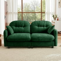 74" Cloud Couch, Sectional Couches for Living Room, Green Modern Modular U-Shaped Sofa with Ottoman, Soft Chenille, Tufted Back, Easy Install
