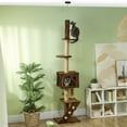 thumbnail image 2 of PawHut Arbre à Chat du Plancher au Plafond 89 Pouces-104 Pouces Hauteur Réglable, Brun, 2 of 10