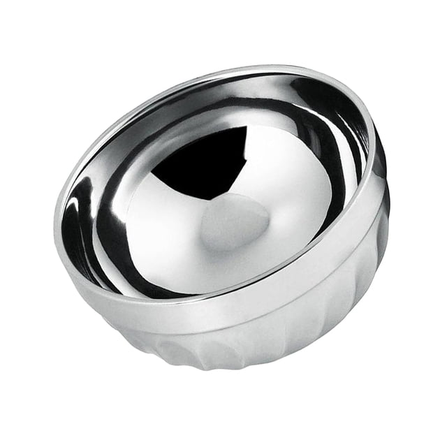 Recipiente de doble capa color plata Sunnimix Cuenco de acero inoxidable 15cm