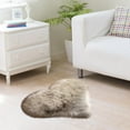thumbnail image 5 of Pompotops Fluffy Heart Shaped Rug Faux Area Rug, Wool Imitation Sheepskin Rugs Faux Non Slip Carpet Mats for Home Living Room Sofa Floor Bedroom, 40*50CM, Hot Pink, 5 of 5