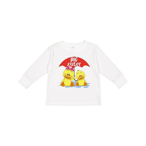 Inktastic Big Sister Duck Girls Long Sleeve Toddler T-Shirt