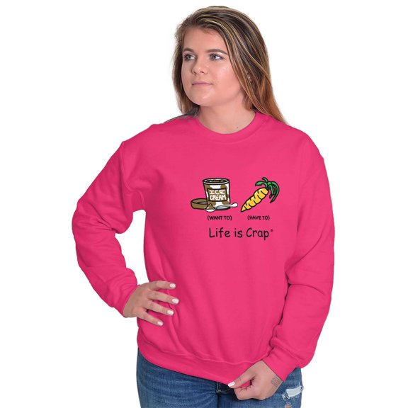 Sad Diet Food Want Ice Cream Adult Sweatshirt for Men or Women Brisco Brands S