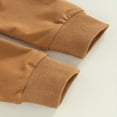 thumbnail image 6 of Zehjuhan Toddler Baby Solid Color Sweatshirt Outfit Long Sleeve Pullover Drawstring Pants Casual Fall Winter Brown，12-18M, 6 of 7