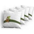 thumbnail image 5 of Ambesonne Animal Throw Pillow Cover 4 Pack, Tropic Wild Rainforest, 16", Green White, 5 of 7