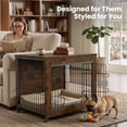 thumbnail image 2 of Ironovahome 27" Furniture-Style Dog Crate for Small Dogs, Heavy Duty Wooden Dog Cage with Double Doors & Safe Locks, Breathable Wire Mesh, Indoor Dog Kennel Pet Crate, Rustic Brown, 2 of 7