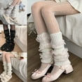 thumbnail image 4 of Milue Japanese Style Long Socks Womens Leg Warmers Knitted Foot Cover Crochet Socks, 4 of 21