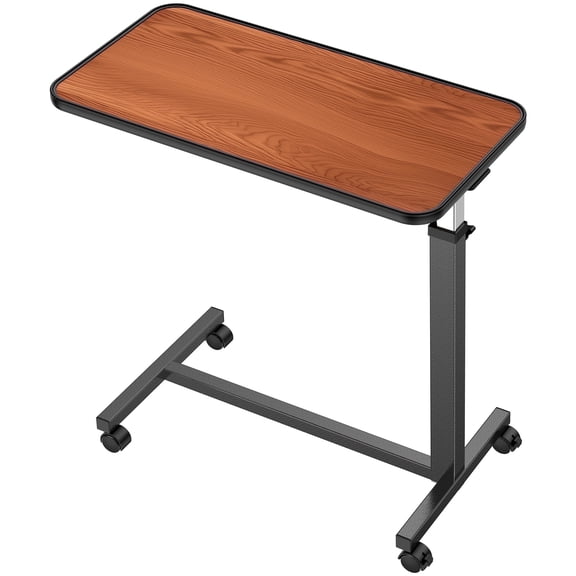 KEKOY Overbed Table with Wheels, Easy Height Adjustable Bedside Table for Bed for Elderly, Rolling Bed Tray Table for Eating & Reading, Stable Support for Medical Home Care and Hospital Use