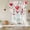 White Red, variant on Valentines Tie Up Curtains 45 Inches Long, Kitchen Window Curtains Over Sink, Pink Red Love Heart Spring Green Botanical Small Window Curtains Shade Balloon Curtains Valances for Bedroom/Cafe 34"x45"