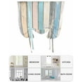 thumbnail image 6 of Blue Pink Cream Stripe Tie Up Curtains for Window, Thermal Insulated Balloon Shade Adjustable Rod Pocket Curtains Valance Panels for Kitchen Bathroom Cafe 42 x 63 Farmhouse Vintage Wooden, 6 of 6