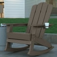 thumbnail image 6 of Emma + Oliver Set of 2 Adirondack Rocking Chairs with Cup Holders, Weather Resistant HDPE Adirondack Rocking Chairs in Brown, 6 of 12