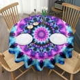 thumbnail image 3 of Colorful Tie Dye Mandala Pattern Round Tablecloth 60"x60",Wrinkle Wipeable Table Cloth for Kitchen Dining Room Picnic Patio Party, 3 of 6