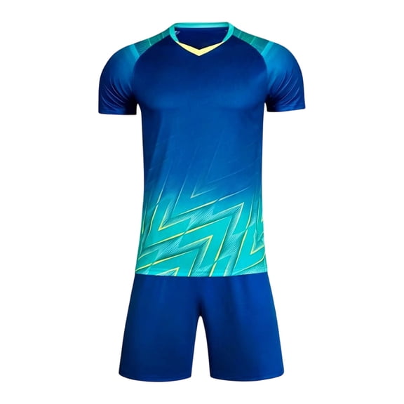 Toddler Boy Outfits 2 Piece Soccer Gradient Print Short Sleeve Crew Neck T-Shirt Top And Shorts Sports Baby Boys' Clothing Sets