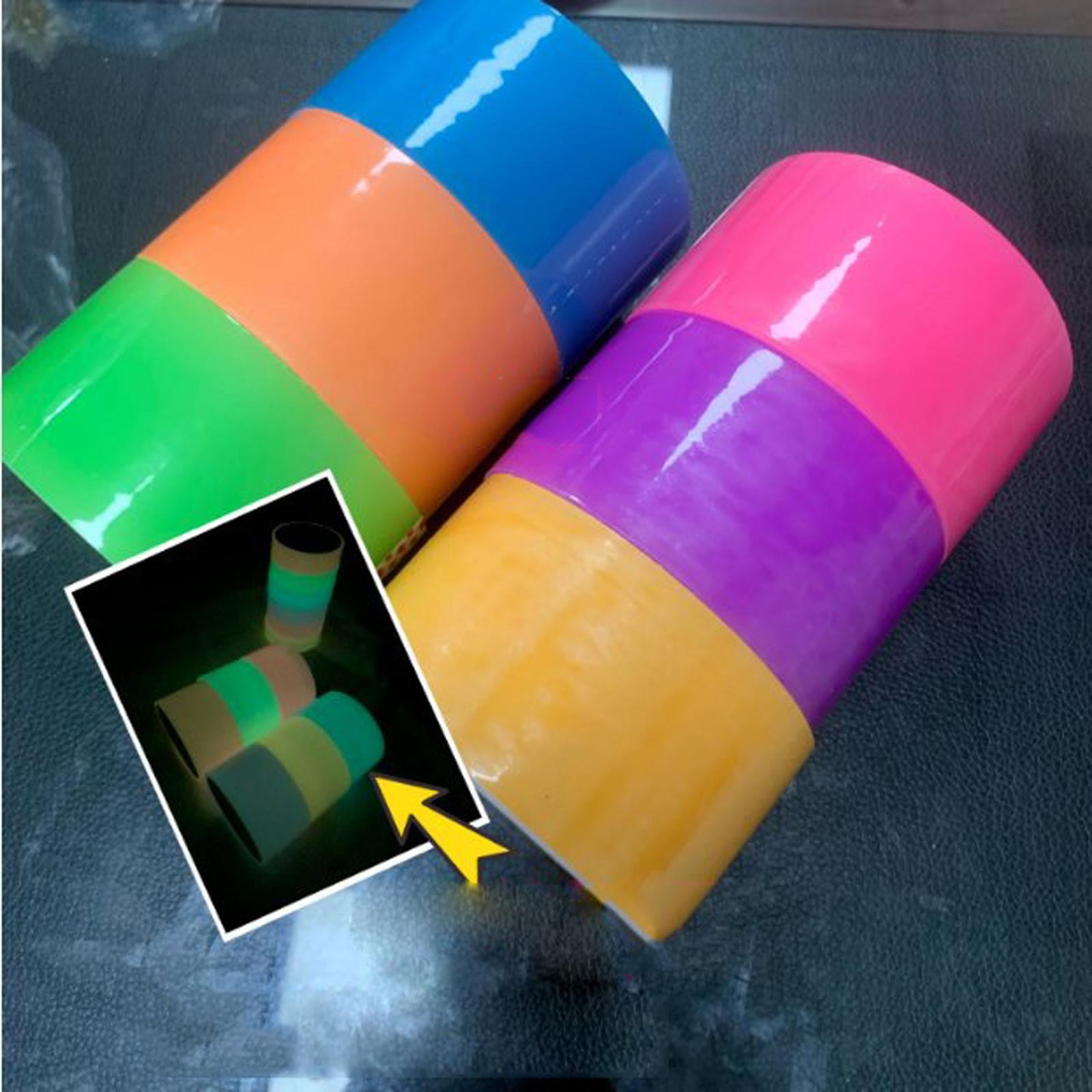 FVDPWYE 6x Colorful Sticky Ball Rolling Tapes Luminous 2.36 inch Wide Decorative Colored
