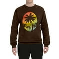 thumbnail image 2 of Tropical Palm Trees Silhouettes with Sunset | Mens Pop Culture Crewneck Graphic Sweatshirt, Brown, Medium, 2 of 4