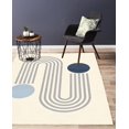 thumbnail image 1 of Tapis Cercle Lignes Arches, Tapis Modernes Minimalistes, Tapis Lavable en Machine avec Support Antidérapant pour Salon Chambre Salle à Manger 4x6ft, 1 of 5