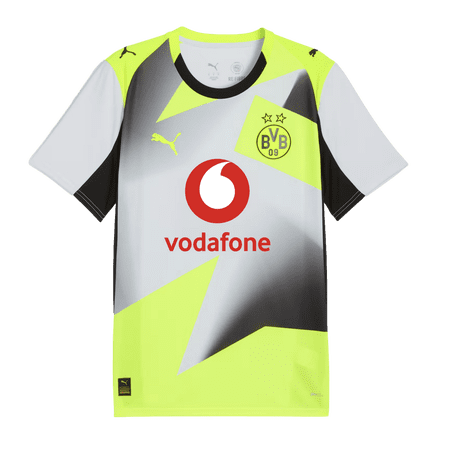 Puma Borussia Dortmund Away Men Soccer Jersey 25/26 (Silver Mist-Yellow Alert, S)