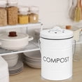 thumbnail image 5 of Vipush Compost Bin Kitchen Countertop Compost Bin with lid, Small Compost Bin Includes Inner Compost Bucket Liner & Charcoal Filter, White, 5 of 8
