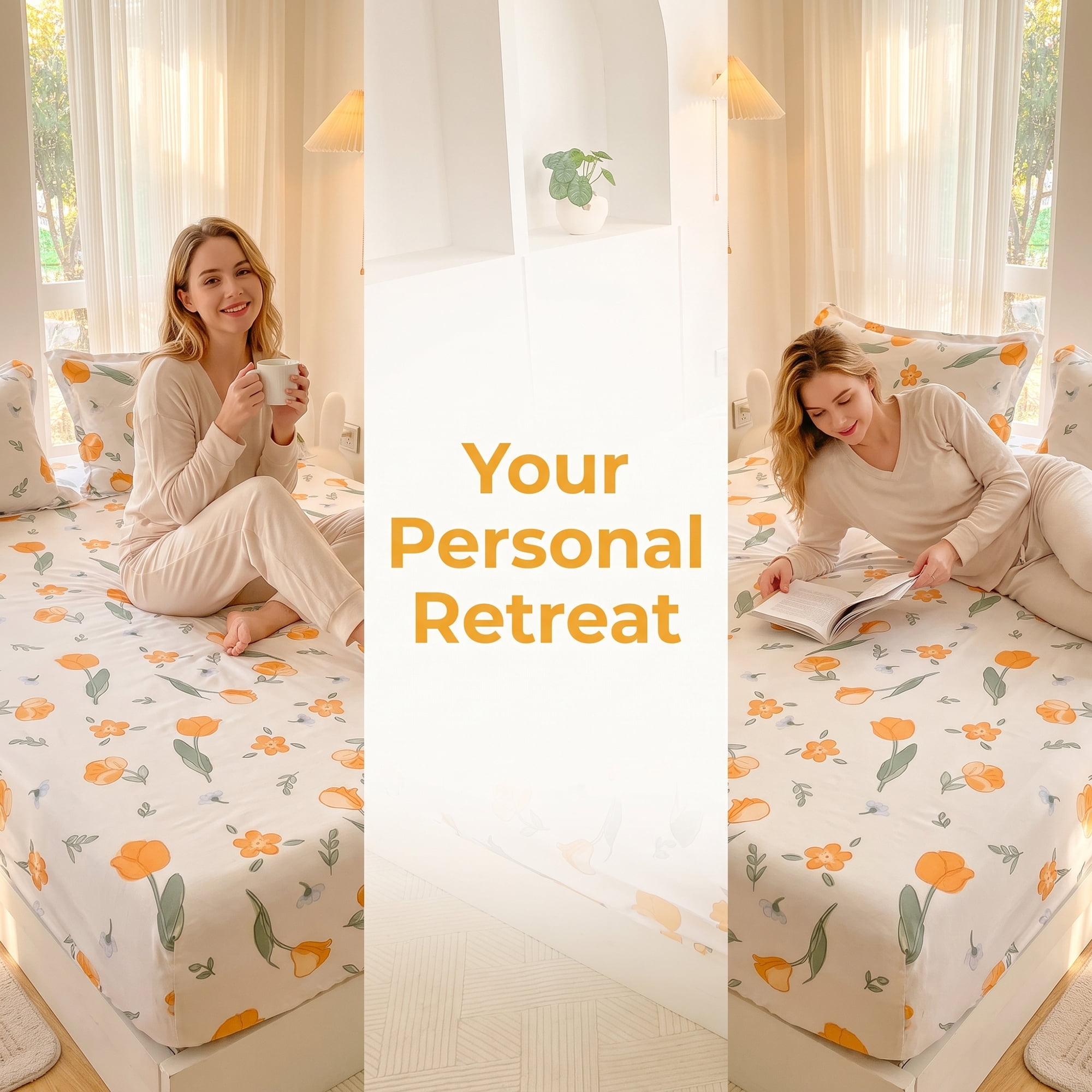 Unique Bargains Fitted Sheet Polyester Bed Sheets for Comfortable Sleep 39.0"x74.8" Orange