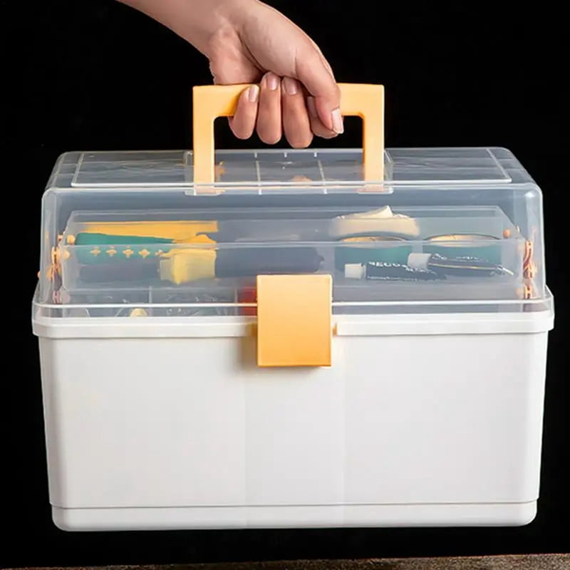 Small Tackle Box with 2 Tray Hardware Organizer Portable Multipurpose Storage Box for Snacks Screws Nuts Lure Case A