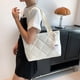 thumbnail image 4 of Bolso de mujer Bolso acolchado femenino Bolsos de mano Bolso de nylon Bolso de hombro (Blanco), 4 of 7