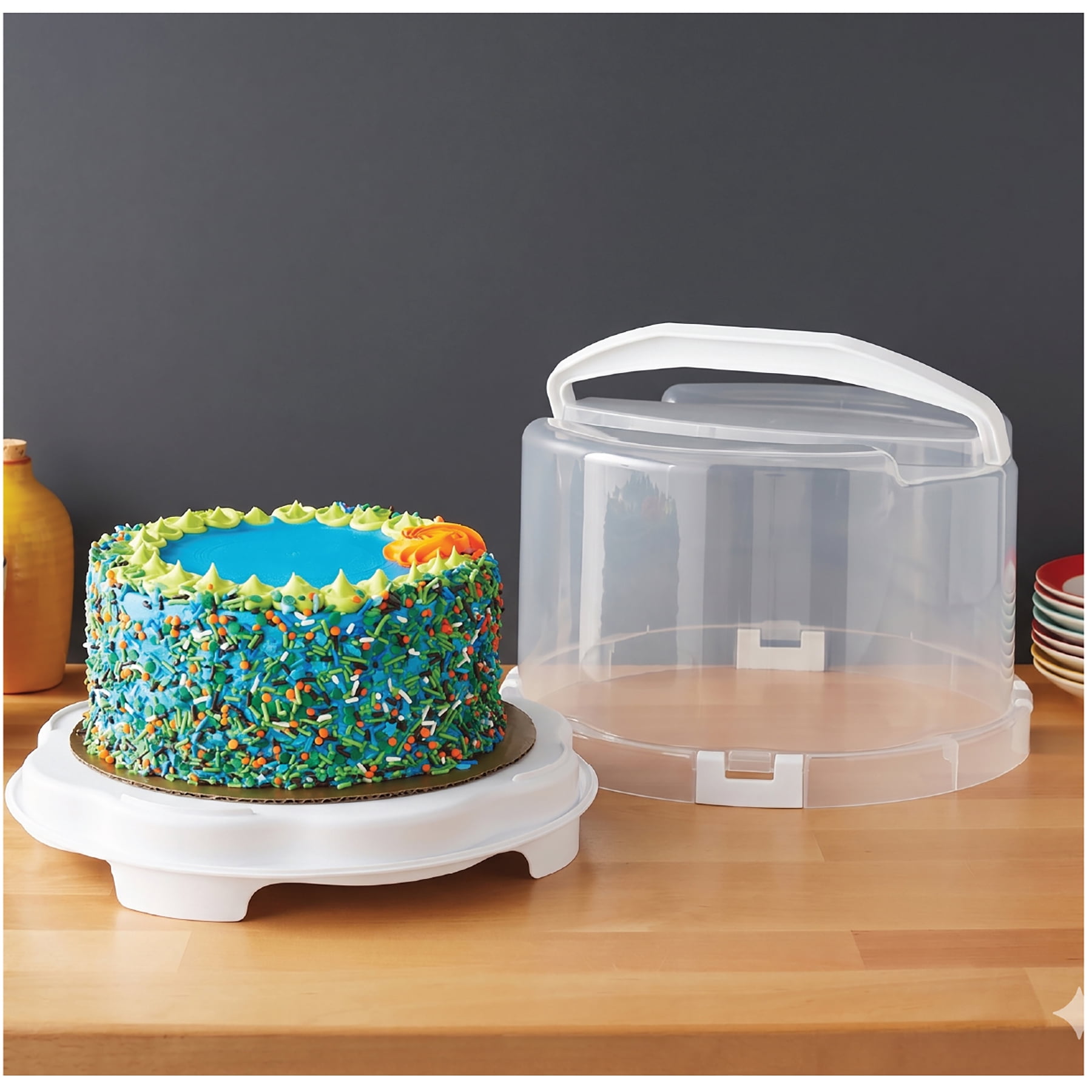 Round Cake/Cupcake Carrier - White