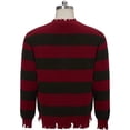 thumbnail image 4 of Freddy Same Sweaters Knit Sweater Long Sleeve Striped Jumper Sweaters Pullovers, 4 of 9