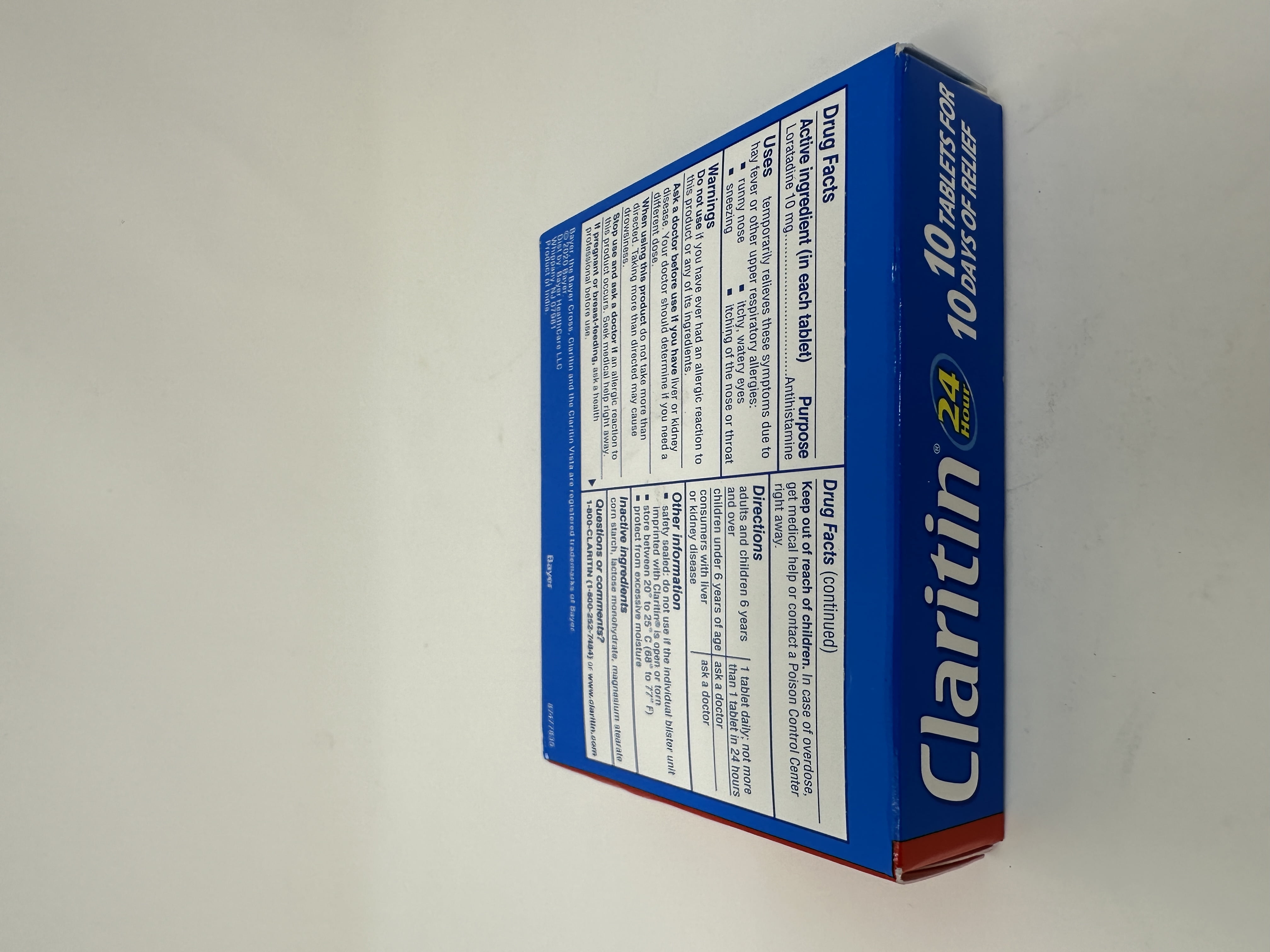Claritin Loratadine, Indoor & Outdoor Allergies, Non-Drowsy, 10 ct, 3-Pack