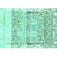thumbnail image 1 of Ahgly Company Machine Washable Indoor Rectangle Abstract Turquoise Blue Modern Area Rugs, 7' x 10', 1 of 4