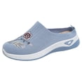 thumbnail image 5 of Women's Casual Slip on Half Shoes Lightweight Mules Sneakers Mesh Breathable Flat Antislip Tennis Walking Shoes Blue Size 8.5, 5 of 5