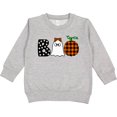 thumbnail image 2 of Inktastic Boo Halloween Ghost and Plaid Pumpkin Toddler Sweatshirt, 2 of 4