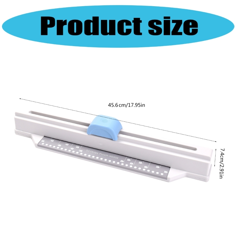 5 Sheets Paper Puncher, 30 Holes Punches, Punchersliding Hand Hold Long Reach Puncher Round 30 Holes Round Paper Punch