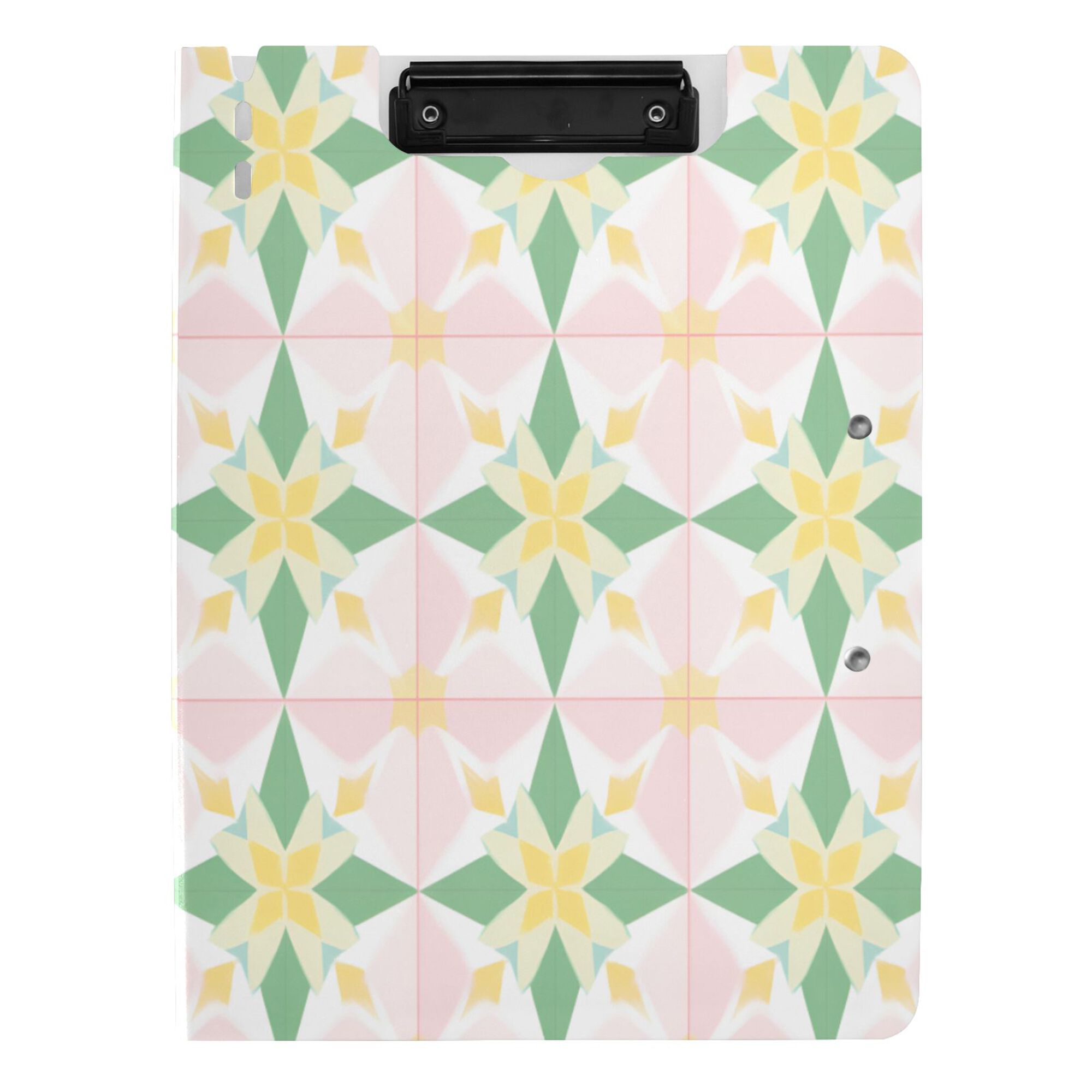 FORMRS A4 Clipboard Folder with Pen Holder Horizontal Foldable School Office Binder, Retro Yellow Stars
