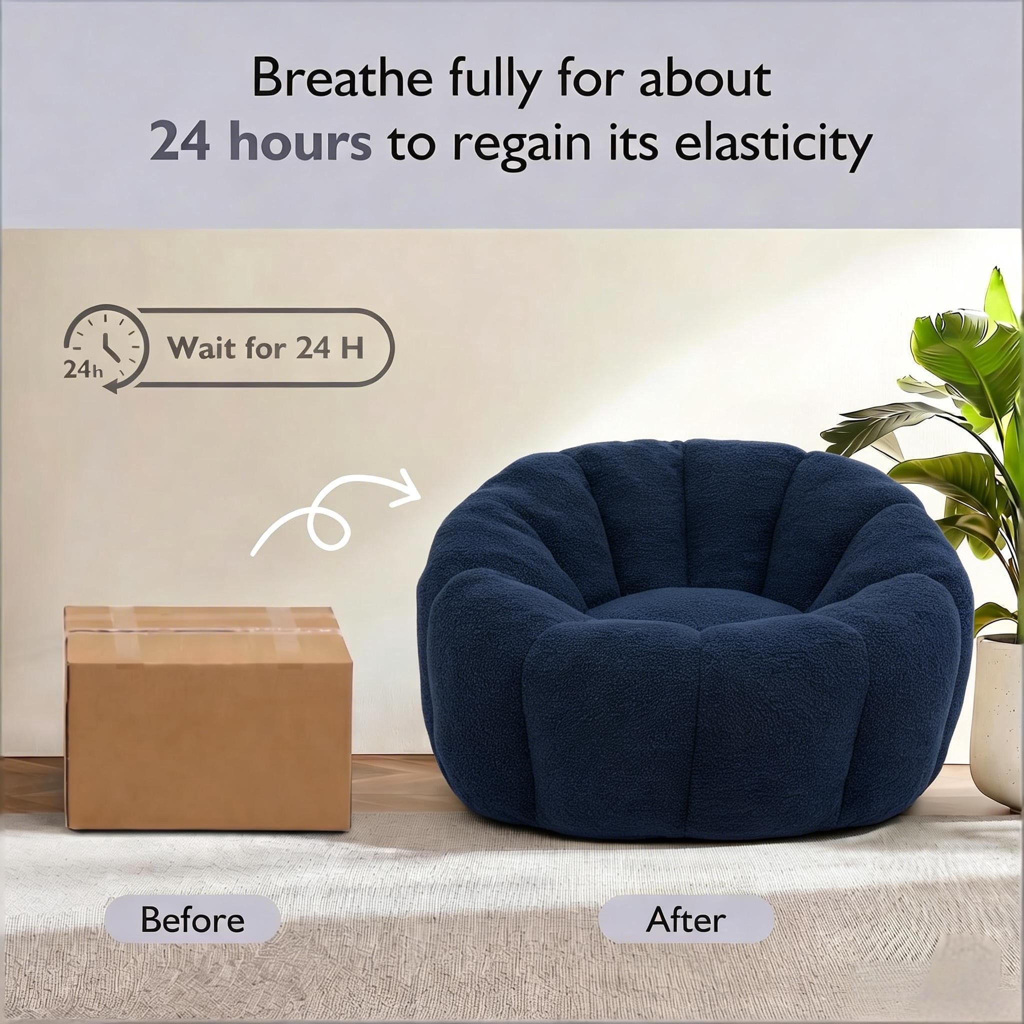 Howcool Bean Bag Sofa Chair with Armrests for Adults, High-Density Foam Lazy Sofa for Living Room Bedroom Reading